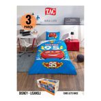 Taç tacdisneytknt001 Cars Lets Race Disney Tek Kişili Nevresim Takımı,160 x 220 Çok Renkli