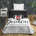 Taç Taraftar Lisanslı Tek Kişilik Battaniye (160X220)-Beşiktaş Klasik