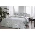 Taç Tek Kişilik Nevresim Takımı Lily Gri - 120 x 200 cm - Açık Mavi - Gri