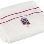 Taç Trabzonspor Lisanslı Arma Baskılı%100 Pamuk Banyo Havlusu, Beyaz, 90x150 cm
