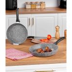 Taç Ultra Granit 2 Li Kızartma Tavası Seti Gri Granit Kaplama 20 x 24 cm Yapışmaz Taban