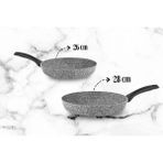 Taç Ultra Granit Tava Seti - 24 & 28 cm - 24 cm - Gri