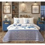 Taç Yeni Sezon Genç Modası Queen Size ( 120 x 200 Lastikli) Pike Takımı Nerıel Lacıvert - Lacivert - 160 X 230 CM