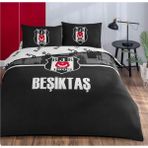 Taç Yeni Sezon Lisanslı Beşiktaş Arma Çift Kişilik Nevresim Takımı - Siyah - 200 x 220 cm