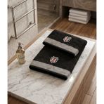 Taç Yeni Sezon Lisanslı Beşiktaş Bukle 2'li Banyo-Yüz Havlu Set - 70 x 140 cm - 50 x 90 cm - Siyah