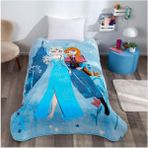 Taç Zorlu Disney Frozen Flower Power Lisanslı Battaniye - 160 x 220 cm - Mavi