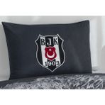 Taç Zorluteks Lisanslı Beşiktaş Bjk Desenli % 100 Pamuk Kumaş 1 Adet Yastık Kılıfı 50X70 cm - Siyah - 50 x 70