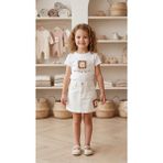 Ta&ce Kıds Kız Çocuk El Örgüsü Görünümlü Tshirt ve Etekli 2 Li Takım- Tshirt ve Etek-2-11 Yaş - 3 Yaş - Beyaz