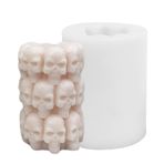 Tacery 3D Korkunç Kafatası Sütun Silikon Mum Kalıbı