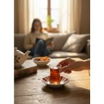 Tacir Porselen Çay Tabak - 6 Lı Porselen Kahveci Çay Tabağı - Beyaz