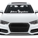 Taçlı Isme Özel Ön Cam Yazı Yazdırma Oto Sticker 60*12 cm - Renkli - Standart
