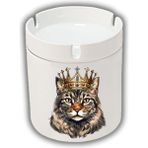 Taçlı Kedi Baskılı Küllük Kül Tablası
