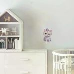 Taçlı Pembe Kurdeleli Kedi Duvar Stickerı