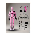 Tactyla Titan Tüm Eklemleri Hareketli Robot Dummy Aksiyon Figürü Oyuncak (PEMBE)
