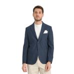 Tadic Erkek Lacivert Desenli Esneyen Kumaş Slim Fit Torba Cepli Yarım Astar 4 Mevsim Blazer Ceket Lacivert 58