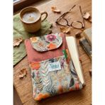 Tadsy Sonbahar çiçek desenli Kitap Kılıfı Şık ve Koruyucu Cepli Kitap Kılıfı Çok Amaçlı Çanta Hediye 19X25 cm - Turuncu - Sarı