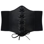 taffeta alley Siyah Korse Kemeri, Kadınlar için Deri Korseler, Siyah Korse Tulum, Bel Korsesi Kemer, Siyah, fit waist 36-40"