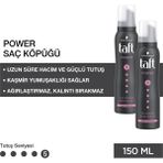 Taft Power Kaşmir Saç Köpüğü - Uzun Süre Kalıcı Tutuş ve Hacim, 2×150 ml, Kuru ve Yıpranmış Saçlar İçin İdeal