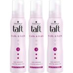 Taft Saç Köpüğü Curl & Flex Ekstra Güçlü 3 Uzun Süre Kalıcı Bukleler 150 ml x 3 Adet