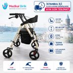 Tagesan P581 Ekonomik Rollatör | Oturaklı, Çantalı ve Katlanabilir 4 Tekerlekli Rollatör