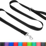 Taglory Reflektörlü Köpek Eğitimi Kurşun, Neopren Dolgulu Sap ve Metal Kanca, 1,8 m x 2,0 cm Naylon Tasma Küçük Köpekler için, Siyah