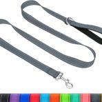 Taglory Yansıtıcı Köpek Eğitimi Kurşun, Neopren Dolgulu Sap ve Metal Kanca, 1,8 m x 2,0 cm Naylon Tasma Küçük Köpekler için, Gri
