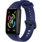 Tagomoon Huawei Band 6 Akıllı Bileklik ile Uyumlu Tokalı Silikon Kordon Kayış - Lacivert