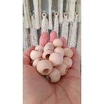Taha Hamak 50 Adet 16 mm Ham Ahşap Boncuk - Krem
