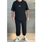 TAHANI Joker Baskılı Eşofman Altı Ve T-shirt - Jogger Tişört Alt Üst Eşofman Takımı Bisiklet Yaka