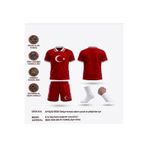tahaspor Türkiye Çocuk forması Takımı y04 Yakalı Özel Tasarım Kırmızı Beyaz 4 lü Set Forma+Şort+Çorap+bileklik (KOD:y04)