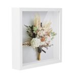 Tahbarshi 3D Gölge Kutusu Çerçevesi 21,6 x 26,7 cm Beyaz Resim Çerçevesi Ekran Kişiselleştirilmiş Ahşap Derin Kutu Çerçevesi Fotoğraf Madalyası Seyahat Bilet Koleksiyonu için Preslenmiş Çiçek