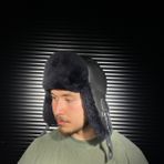 Tahiroğlu Deri 1987 Kışlık Deri Kürklü Ushanka Pilot Unisex Şapkası - 166-Lacivert - 2XL