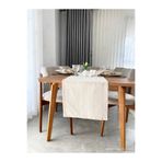 TAHT Şık Tasarım 50x250 cm %100 Pamuk Ham Keten Amerikan Runner, Vintage Runner, Keten Amerikan Runner