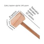 Tahta Çekiç Deri Tokmak Çekici Arkeolojik Kazı Aparatı Ceviz Fındık Kırıcı Ahşap El Oyma Ağaç Işleme Marangoz Çekici Boy 32 Santim Ağırlık 145 Gram - standart