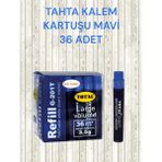 Tahta Kalem Kartuşu 36 Adet Renkli Tebeşir Mavi Tek Ebat