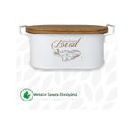 Tahta Kapaklı Metal Ekmeklik, Ahşap Kapaklı Ekmeklik (Bread Baskılı) - Beyaz