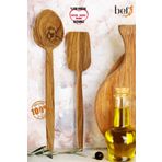 Tahta Kaşık Yemek Kaşığı Ahşap Kaşık Spatula 2'li Set Zeytin Ağacı Mutfak Gereçleri Yemek Takımı