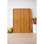 TahtaDünyası Bambu Kesme Tahtası 30x20 cm Kalın Oluklu Mutfak Tahtası