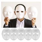 Tahtakale Beyaz Renk Boyanabilir Anonim Tam Yüz Cosplay Maske 24X18 cm - 24 x 18 cm