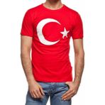 Tahtakale Marketi Yetişkin Erkek Türk Bayrağı Tişört, Türk Bayrağı Baskılı T-Shirt - XXL - Kırmızı