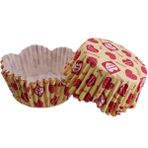 Tahtakale Toptancı Cupcake Kalıbı Pet Kapsül Dalgalı Sarıya Kırmızı Kalpli Yazılı Kek Kalıbı 65X38 mm (100 Adet)