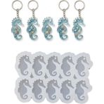 Tahtakale Toptancı Epoksi Silikon Kalıp Çoklu Deniz Atı Kalıbı Delikli Deniz Atı Anahtarlık Kalıbı 4.4x3 cm 10 Lu - Renkli