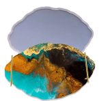 Tahtakale Toptancı Epoksi Silikon Kalıp Yerli Oval Dalgalı Nişan ve Söz Tepsi Kalıbı 34.5 x 24.5 cm - Standart - Şeffaf