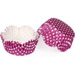 Tahtakale Toptancı Kek Kalıbı Pet Kapsül 65 x 38 mm Kağıt Cupcake Kağıdı x 100 Adet - Puantiyeli Mor