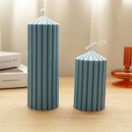 Tahtakale Toptancı Poli Karbon Sert Plastik Mum Kalıbı Dik Çizgili Kule Şekilli 14,7x8 cm
