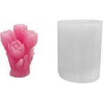 Tahtakale Toptancı Silikon 3D 6 Güllü Çiçek Buketi Mum Kalıbı - Standart