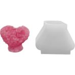 Tahtakale Toptancı Silikon 3D Ayaklı Pıtırcıklı Love Yazılı Kalp Mum Kalıbı - Standart