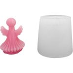 Tahtakale Toptancı Silikon 3D Dik Çizgili Küçük Kanatlı Minimalist Melek Mum Kalıbı - Standart