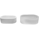 Tahtakale Toptancı Silikon 3D Oval Taş Tozu Saksı ve Mumluk Kalıbı - Standart