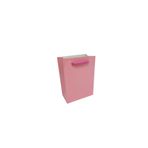 Tahtakale Toptancıları 13.8X10X5 cm 25 Adet Pembe İp Saplı Minik Boy Düz Renk Karton Çanta